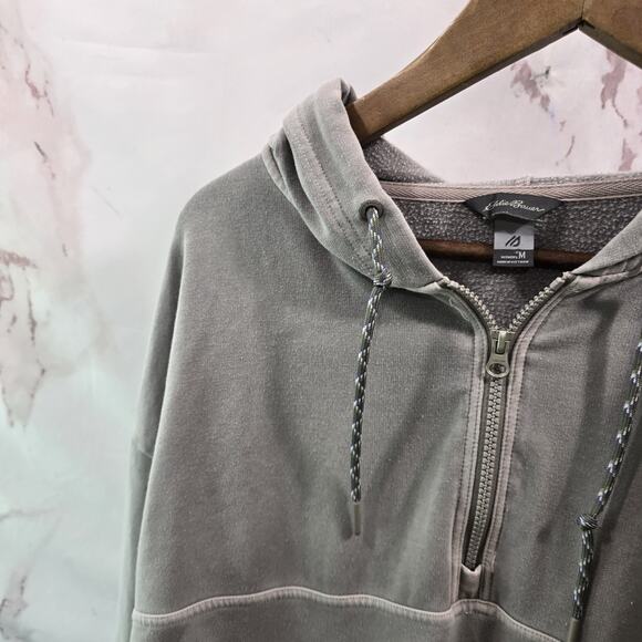 Eddie Bauer Hoodie Womens Medium Purple Sweatshirt Boxy Pullover Half Zip Ascent - Picture 2 of 10